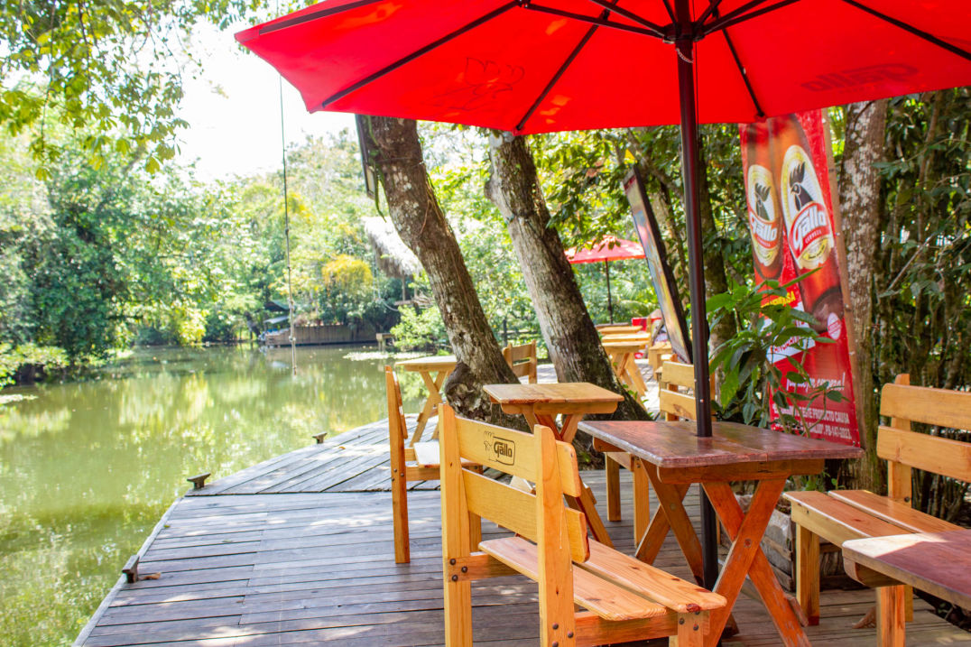 Outside Hotel Kangaroo Rio Dulce Guatemala